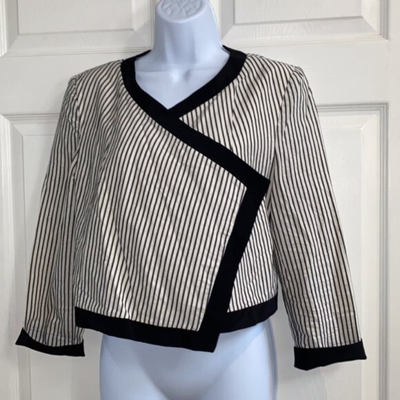 Tibi New York Women's Blouse Black & White Stripe Size 2 - Picture 2 of 11